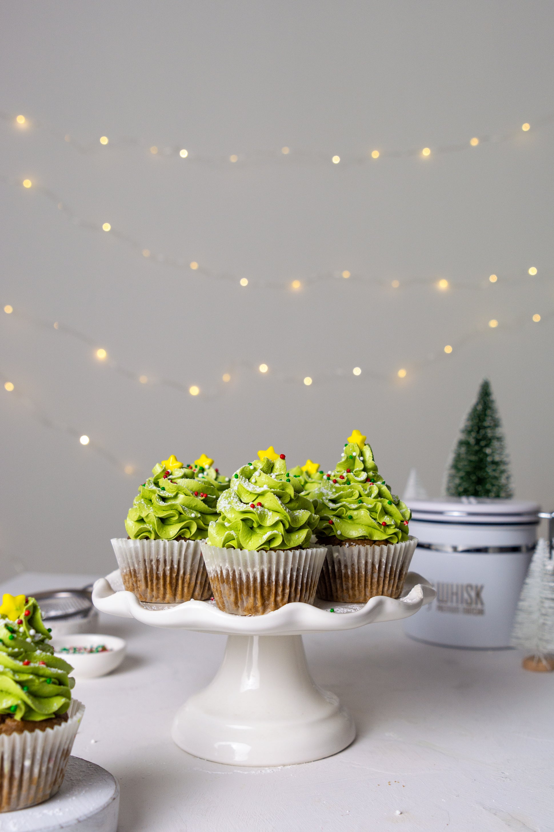 Matcha Christmas Tree Cupcakes