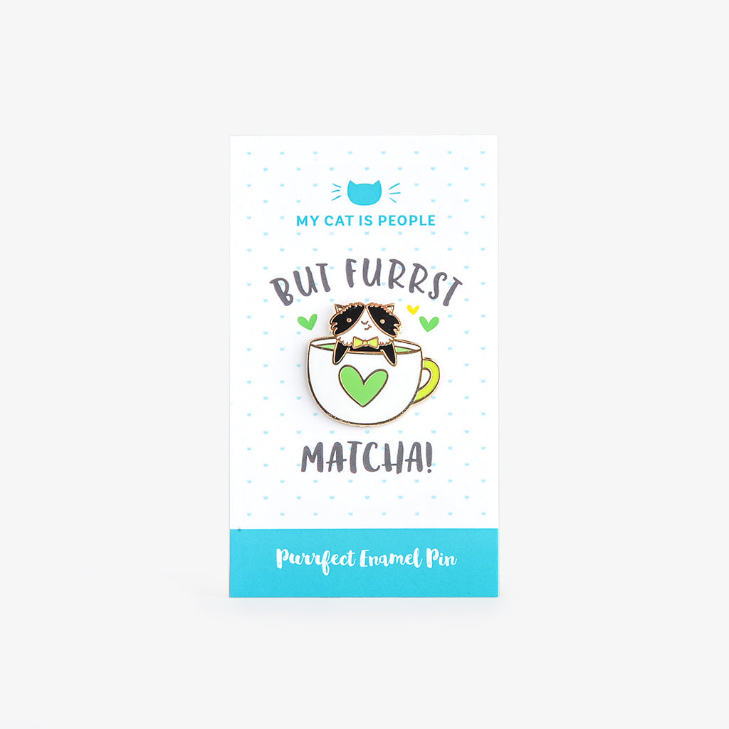 Soft Enamel Lapel Pin - But Furrst Matcha Purfect Pin