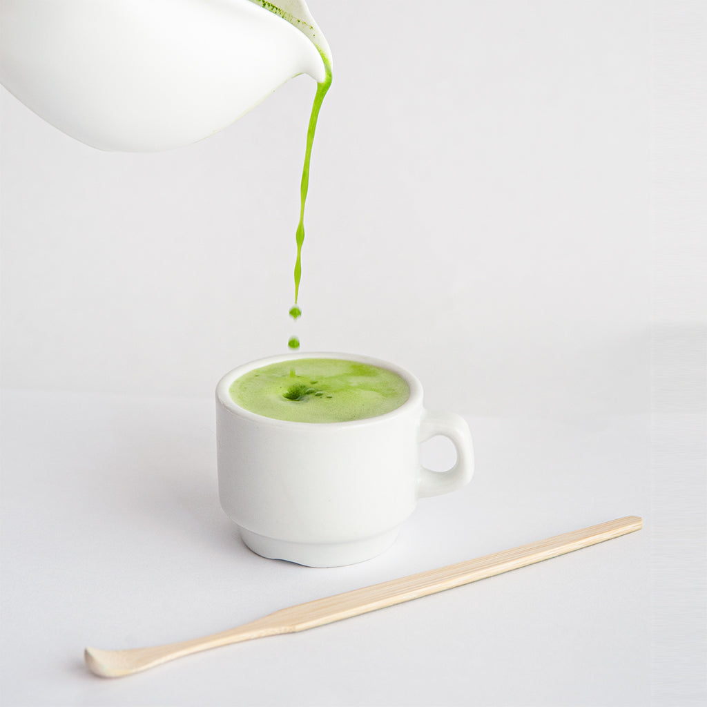 NEW! Ceramic Matcha Bowl with Pouring Spout & a Bamboo Scoop